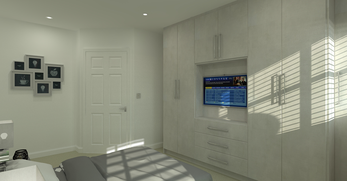 bespoke dark grey flat door bedroom